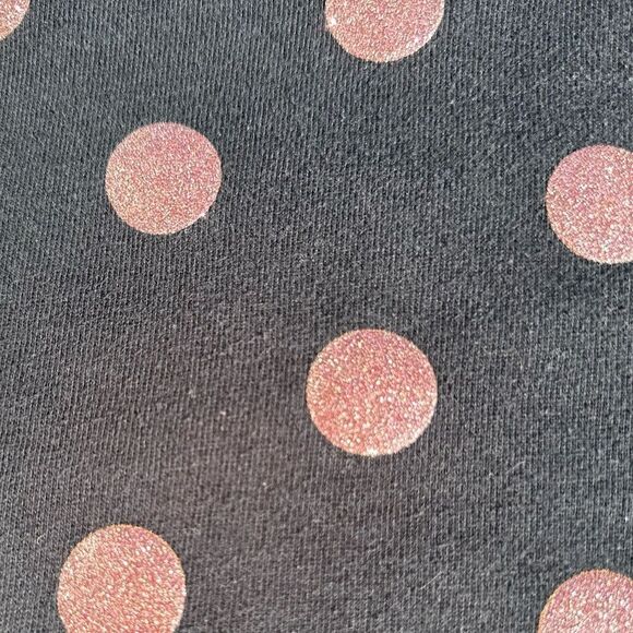 Cherokee Girls Black Polka Dot Long Sleeve Crop Top Size 10-12 - Picture 3 of 4